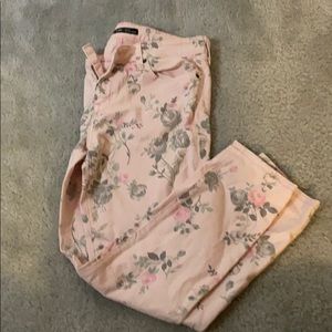 Mid rise floral skinny jeans